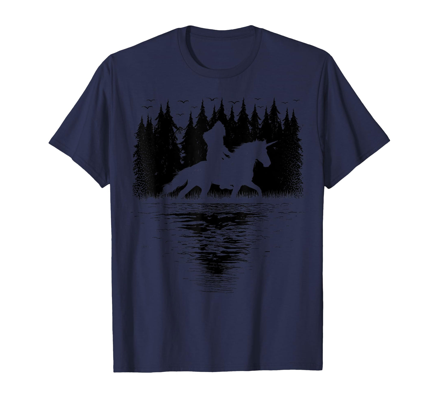 Funny Bigfoot Riding Unicorn! For men Women Kids! Sasquatch T-Shirt