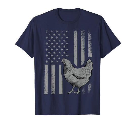 American Flag Chicken Lover Gift Patriotic Flag Gift Men T-Shirt