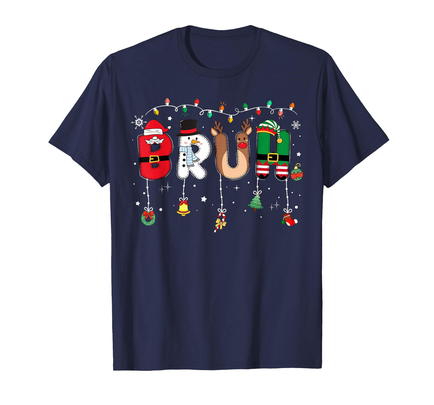 Bruh Funny Christmas Teens Boys Kids Xmas Pajamas T-Shirt
