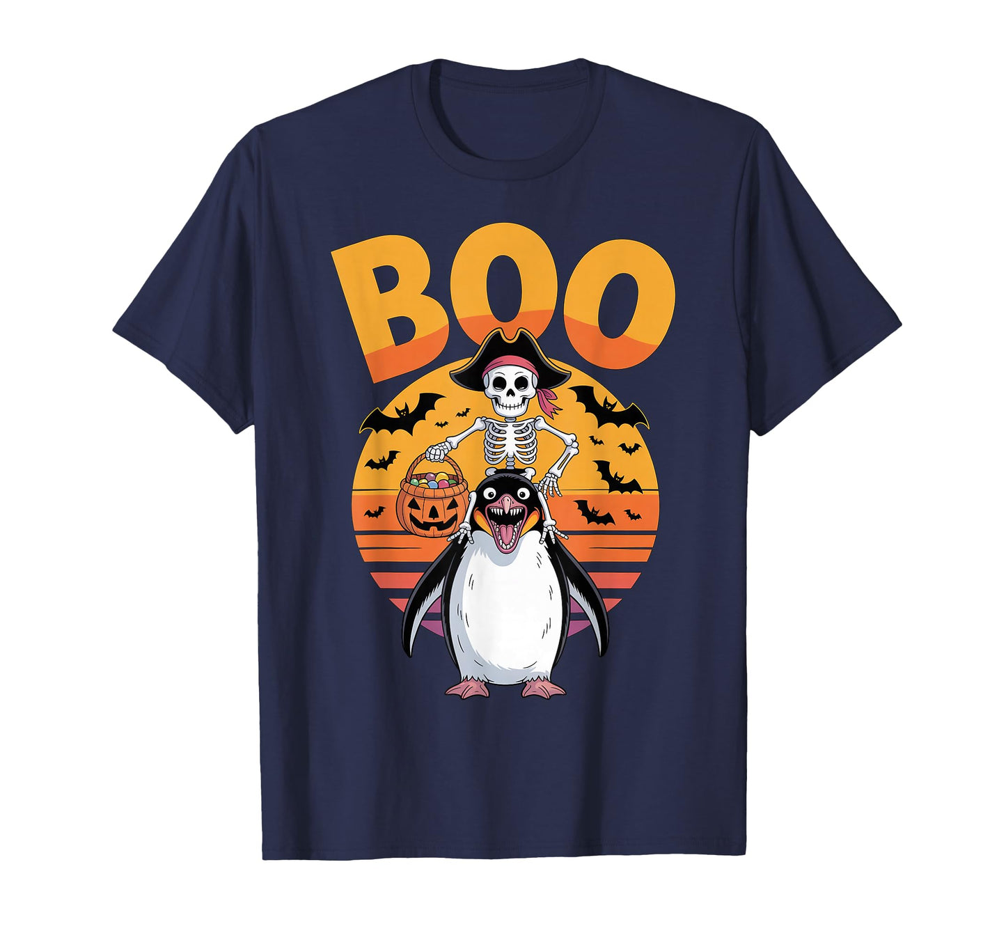 Spooky Penguin Costume on Boo Penguin Halloween T-Shirt