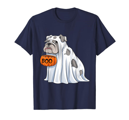 Halloween Dog English Bulldog Cute Ghost Costume Boo T-Shirt