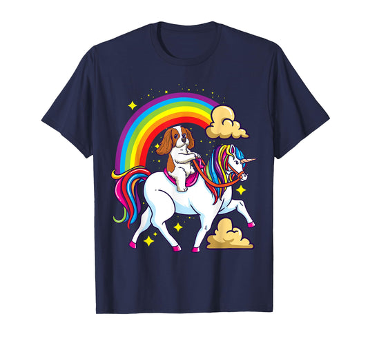 Cavalier King Charles Spaniel Ruby and Unicorn Gifts T-Shirt