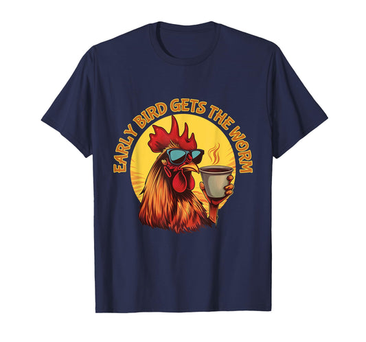 Funny Early Bird Morning Coffee Hustler T-Shirt