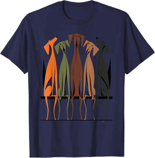 Vintage Retro Mid-Century Long Neck Dogs 50s 60s Style T-Shirt