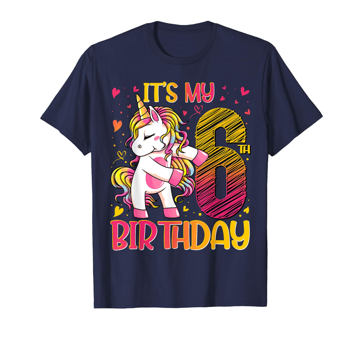 6 Year Old Gifts Unicorn Flossing 6th Birthday Girl Party T-Shirt
