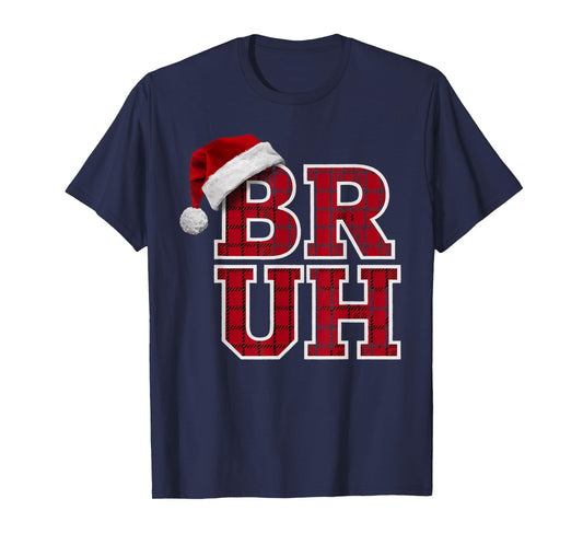 Bruh Funny Christmas Teens Boys Kids Xmas Pajamas T-Shirt