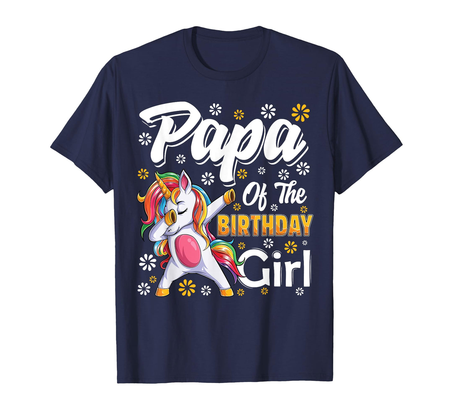 awesome dabbing unicorn birthday Papa Family Matching T-Shirt