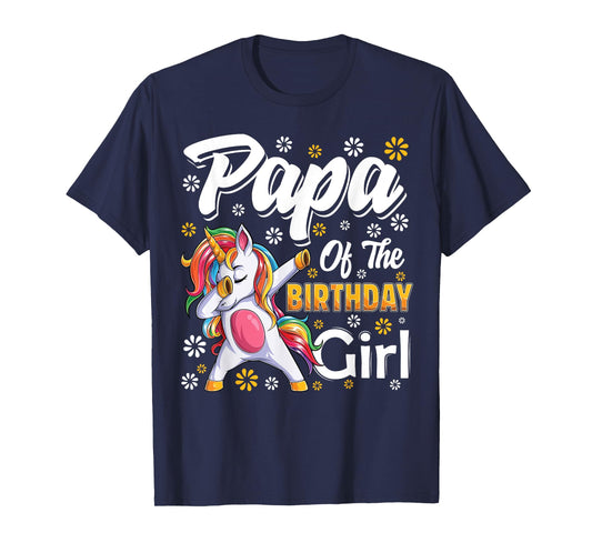 awesome dabbing unicorn birthday Papa Family Matching T-Shirt
