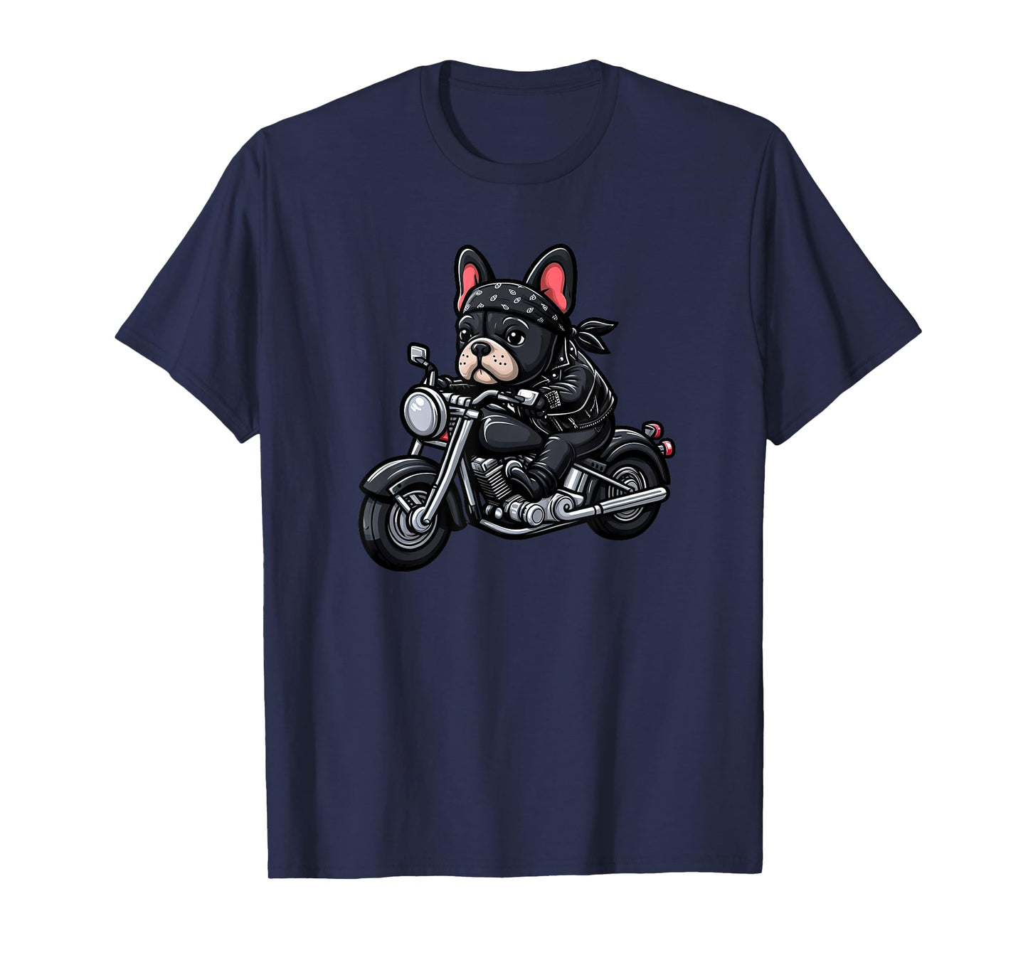 French Bulldog Biker Funny Dog Motorcycle T-Shirt for Men Women Kids