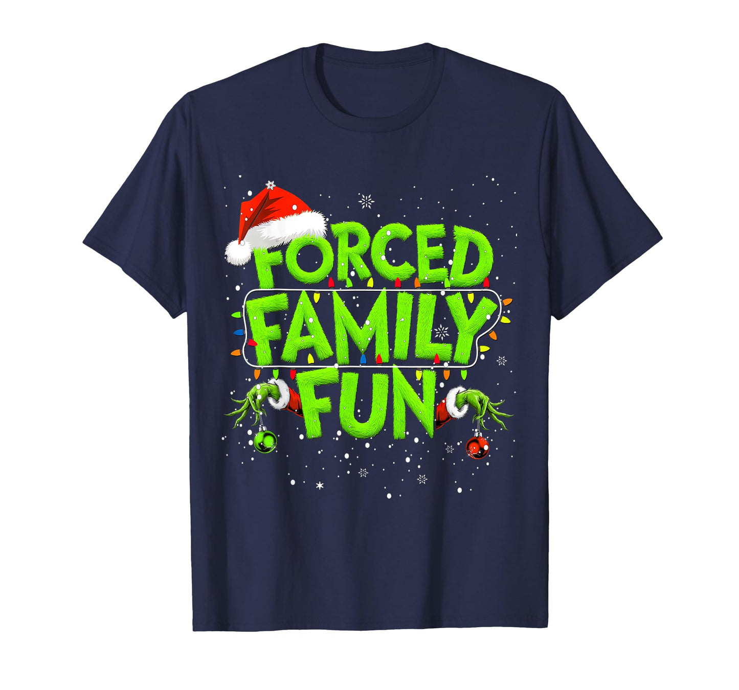 Forced Family Fun Christmas Shirts Matching Family Pajama T-Shirt