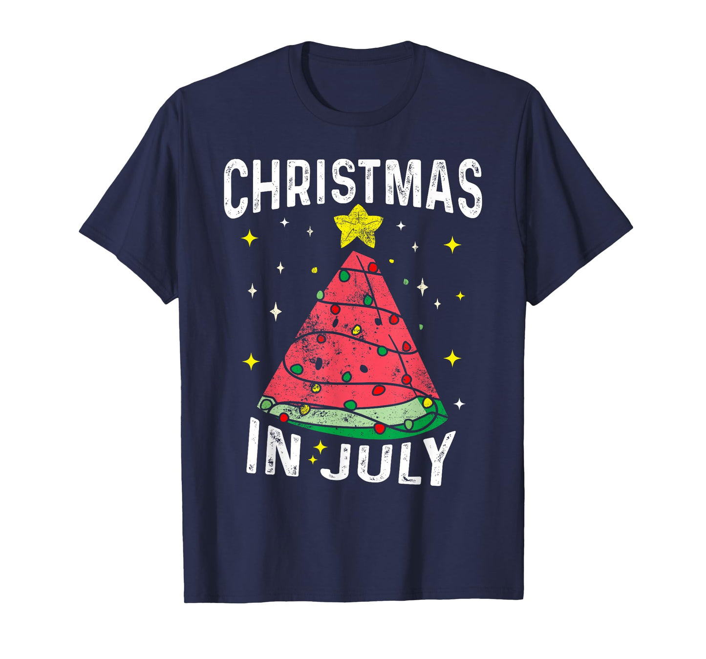 Xmas In July Watermelon Tree Funny Summer Christmas July T-Shirt