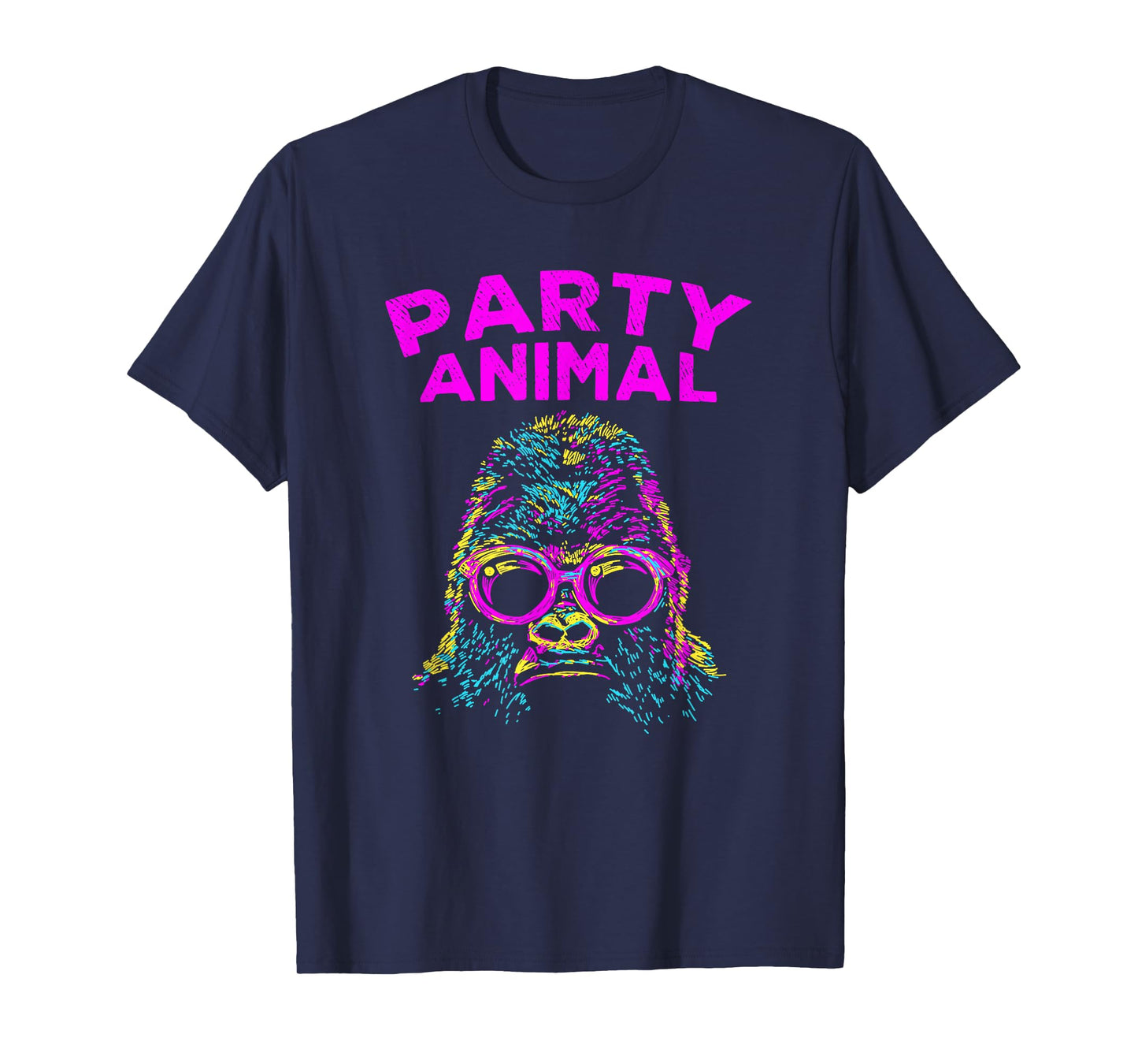 Cute Gorilla Party Animal Lover Colorful Monkey T-Shirt