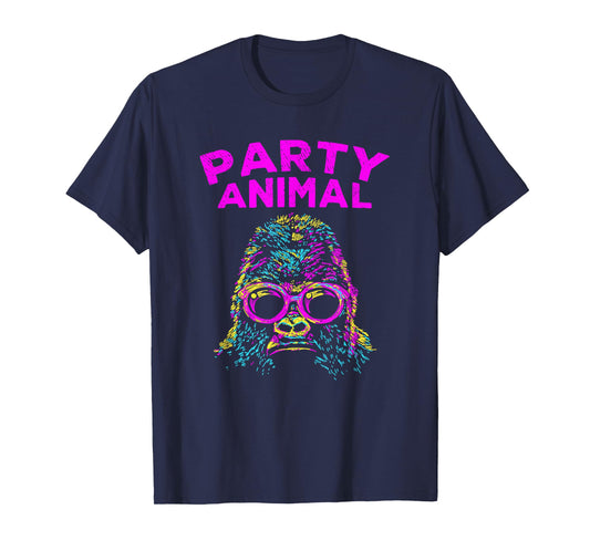 Cute Gorilla Party Animal Lover Colorful Monkey T-Shirt
