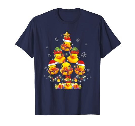 Rubber Duck Christmas Tree Xmas Light Surrounded Ducky T-Shirt