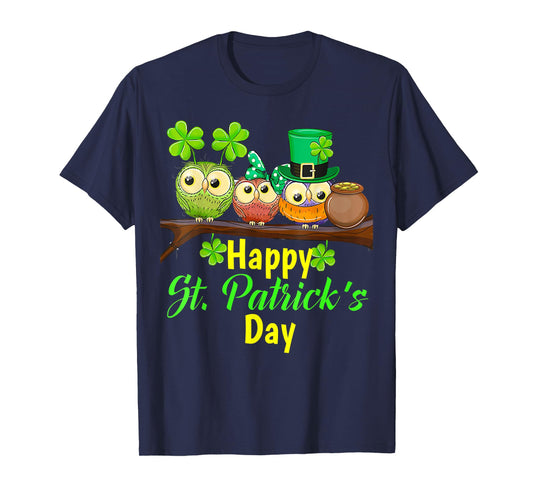 Owl Leprechaun, Happy St Patrick's Day, Matching Family Tee T-Shirt