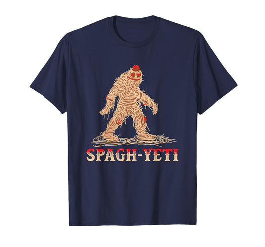 Bigfoot Yeti Spaghetti Meatballs Ramen Noodles T-Shirt