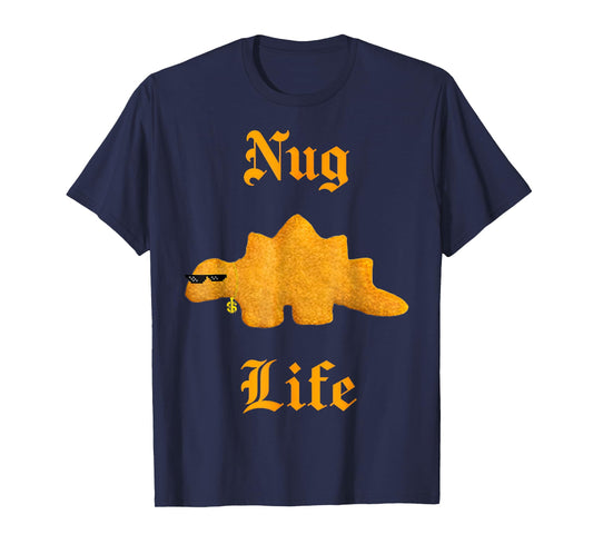 Nug Life Dinosaur Chicken Nugget Funny Retro T-Shirt