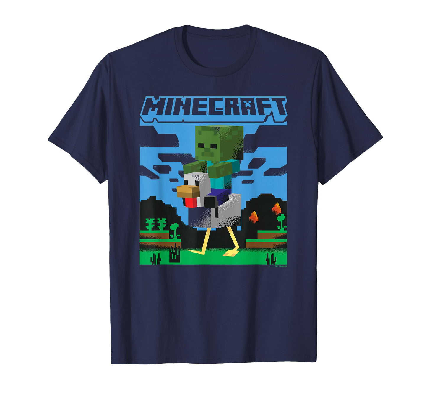 Minecraft Chicken Jockey Day Walk Poster T-Shirt