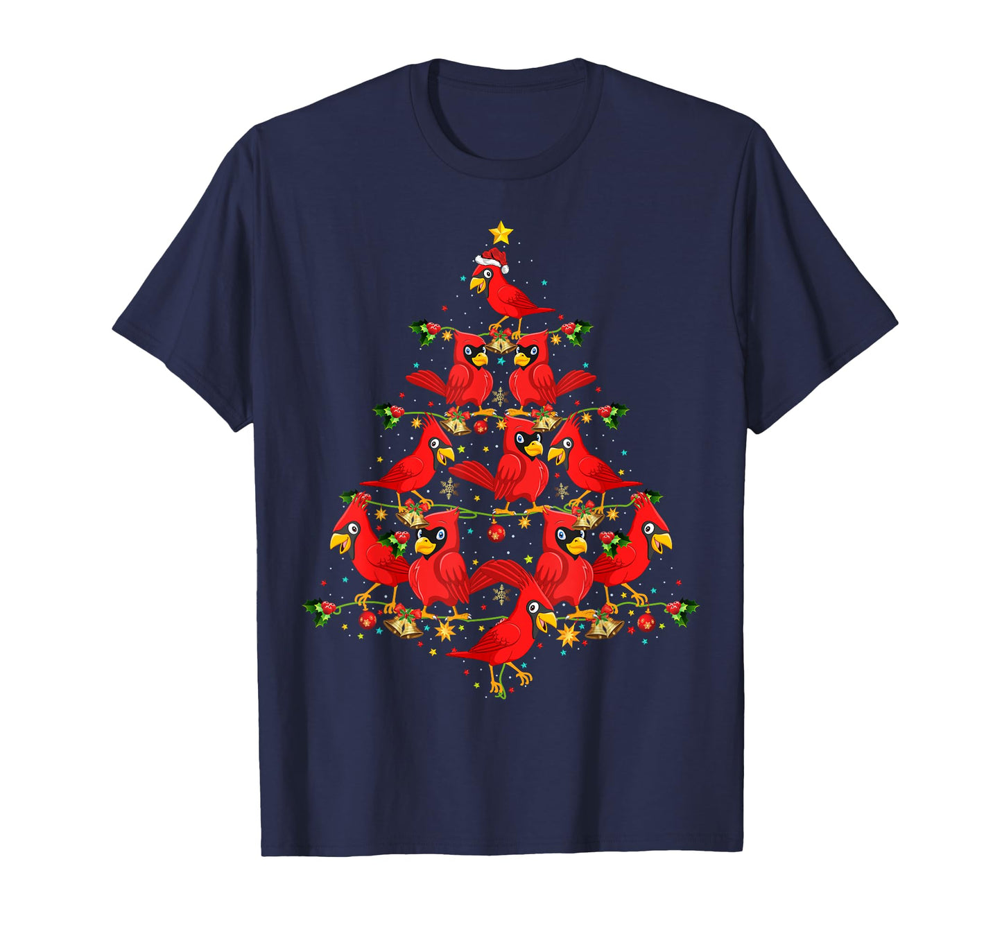 Cardinal Birds Christmas Tree Gift Funny Christmas Cardinal T-Shirt