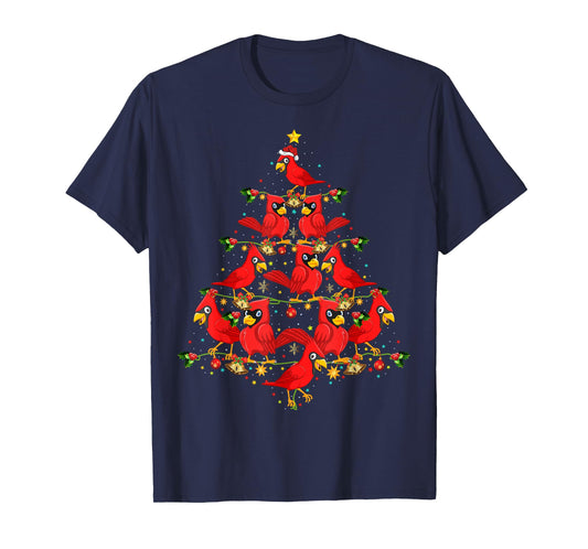 Cardinal Birds Christmas Tree Gift Funny Christmas Cardinal T-Shirt