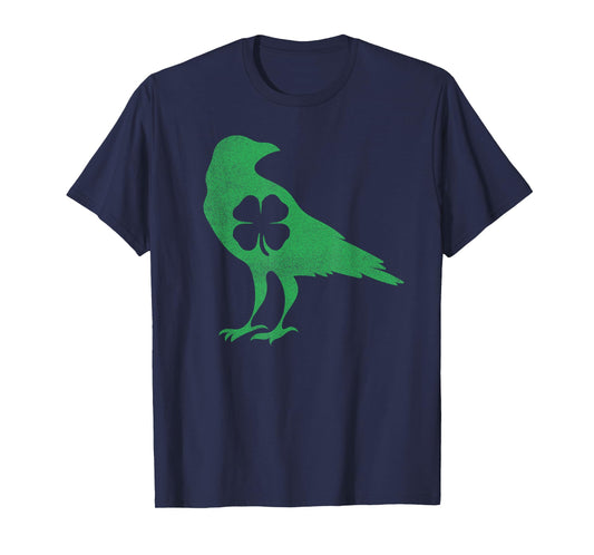 Raven Crow Bird Shamrock St. Patrick's Day Saint Paddy's T-Shirt