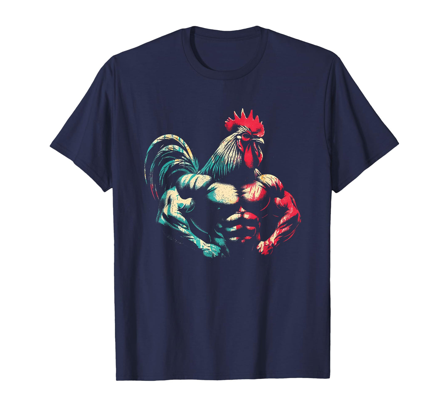 Bodybuilder Rooster - Funny Weightlifting Rooster Workout T-Shirt