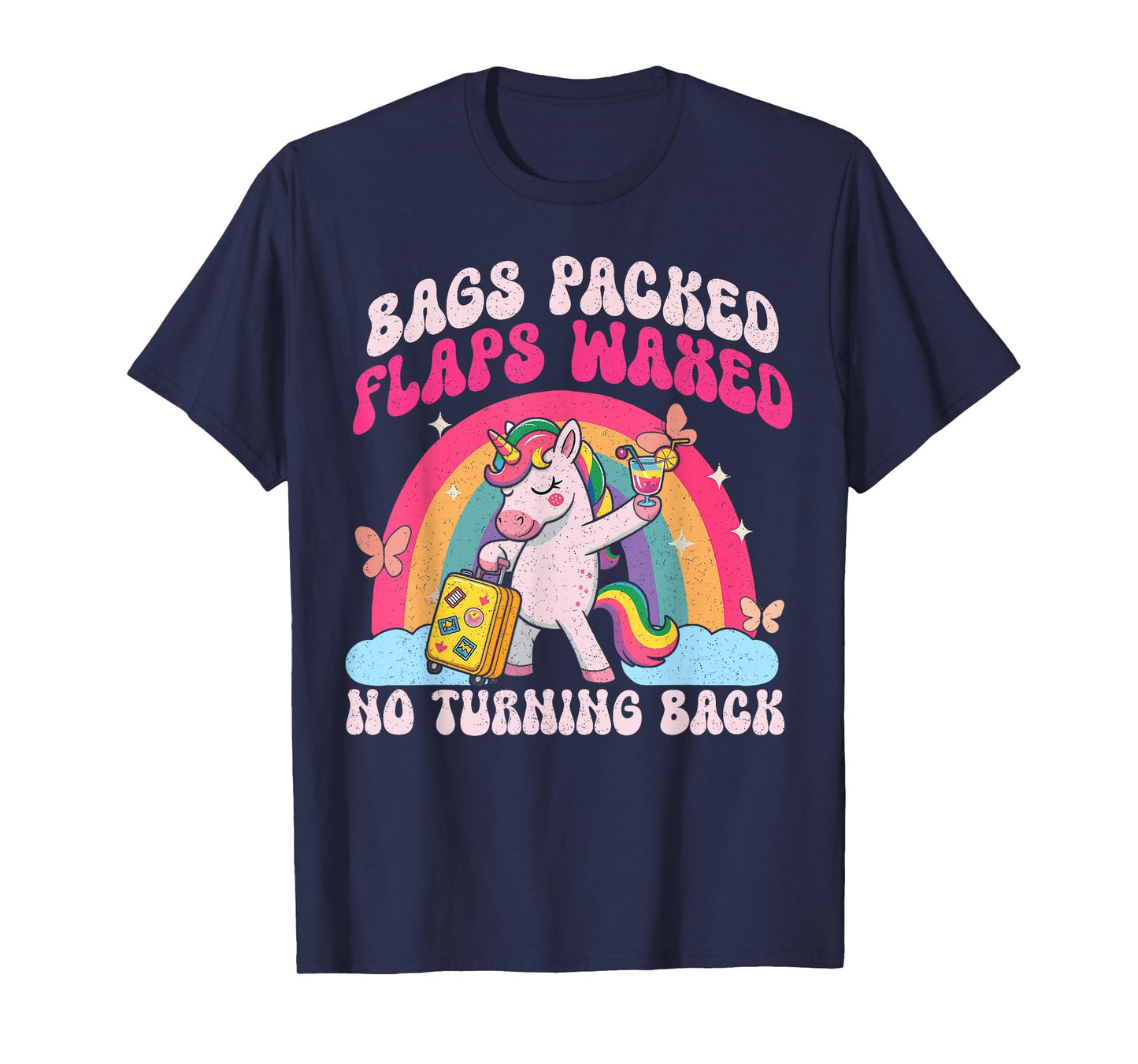 Funny Unicorn Inappropriate Dirty Bags Packed Flaps Waxed T-Shirt