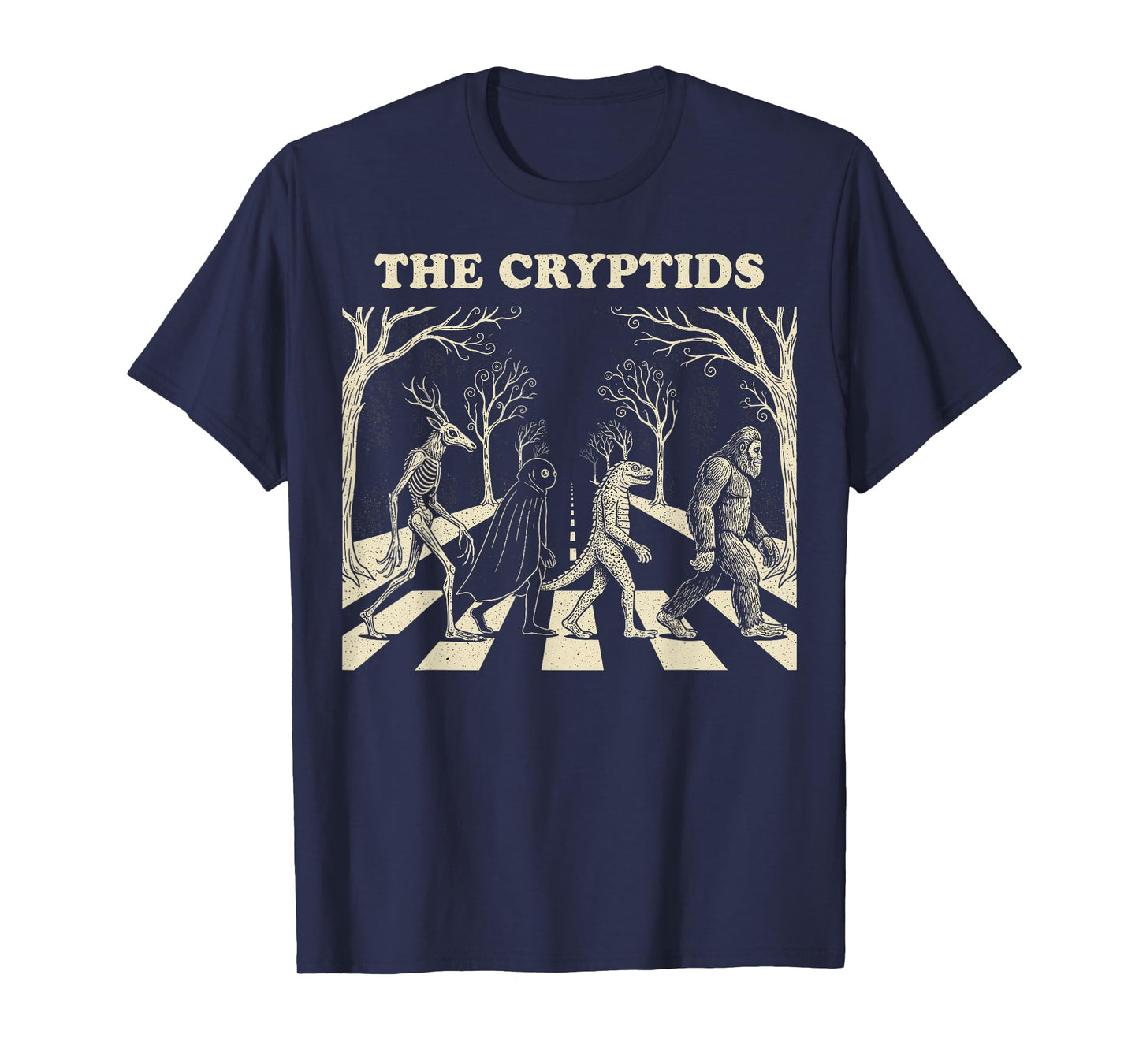 The Cryptids Funny Mythical Bigfoot Mothman Graphic T-Shirt