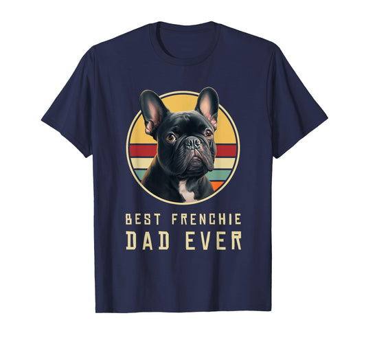 Funny French Bulldog Retro Outfits Clothes Frenchie Dog Dad T-Shirt