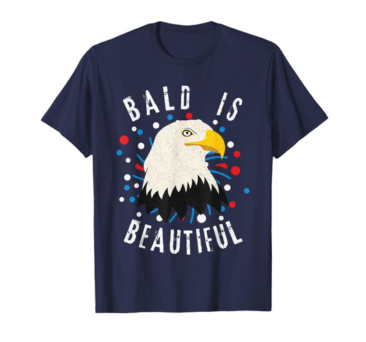 American Bald Eagle Bald is Beautiful 4th of July Vintage T-Shirt