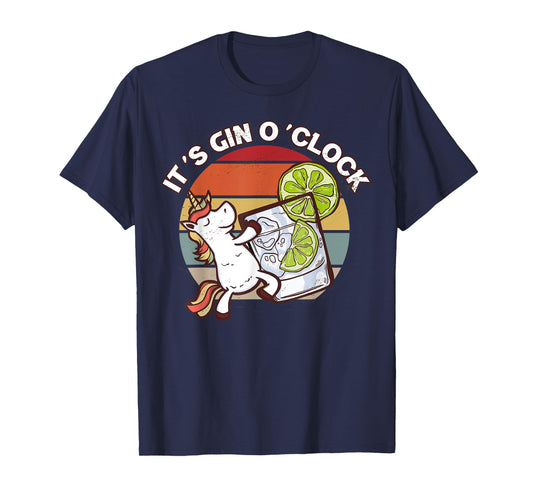 It's Gin O'Clock Cocktail Sunset Unicorn Gin and Juice T-Shirt