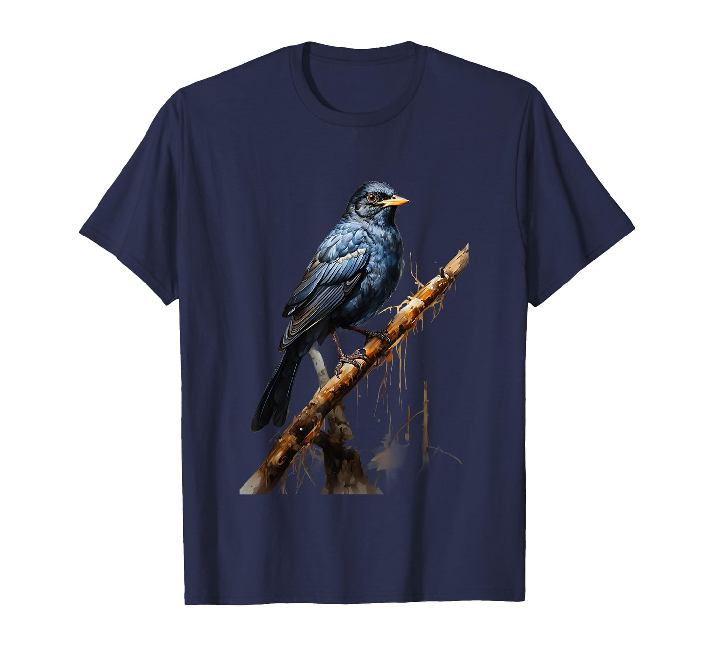 Realistic Blackbird Gift Nature Trees Birds T-Shirt