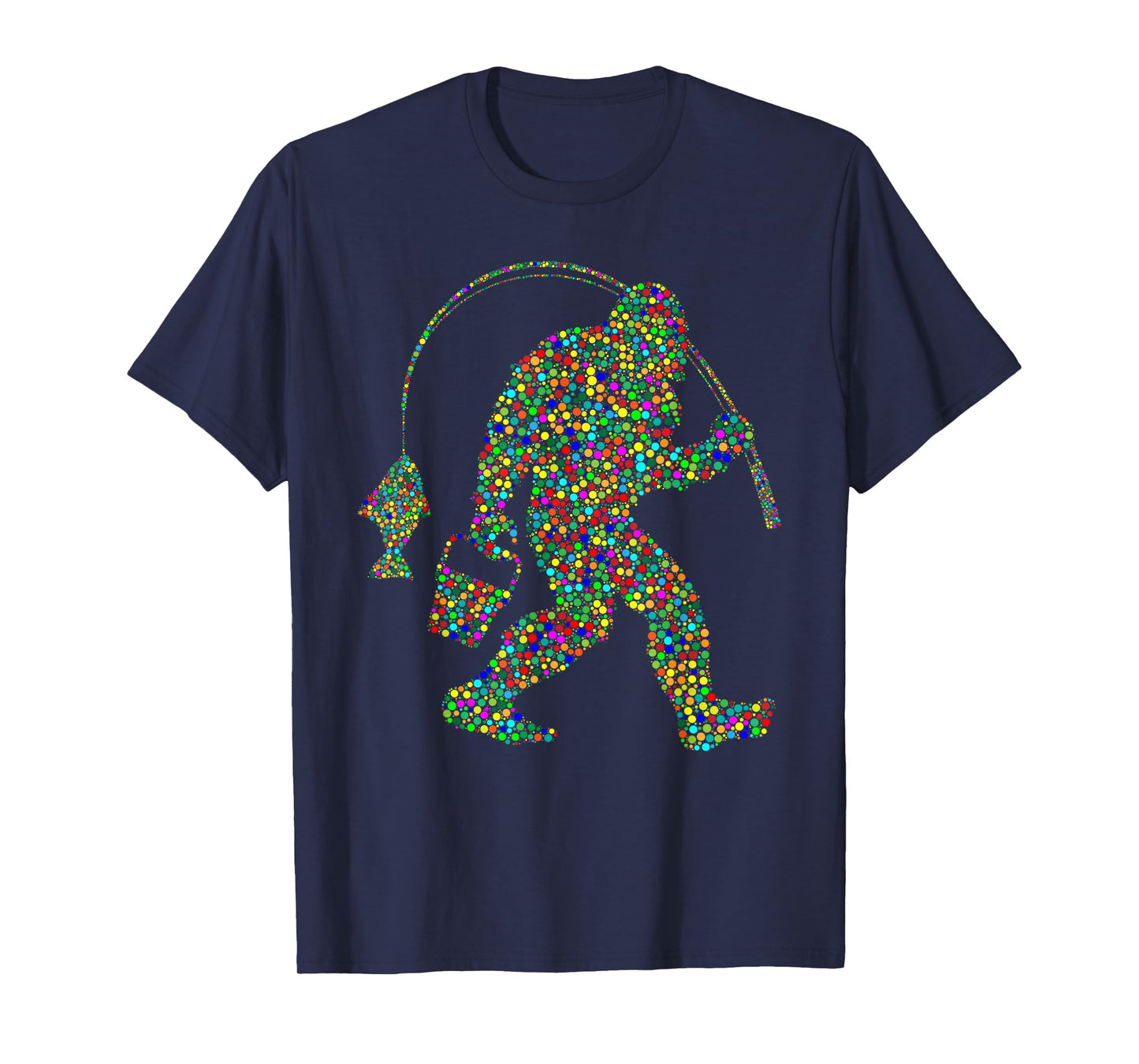 Polka Bigfoot Fishing, Funny Fisherman Retirement Dot Day T-Shirt