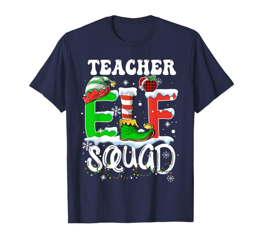 Teacher ELF Squad Funny Christmas ELF Kids Teacher Group T-Shirt