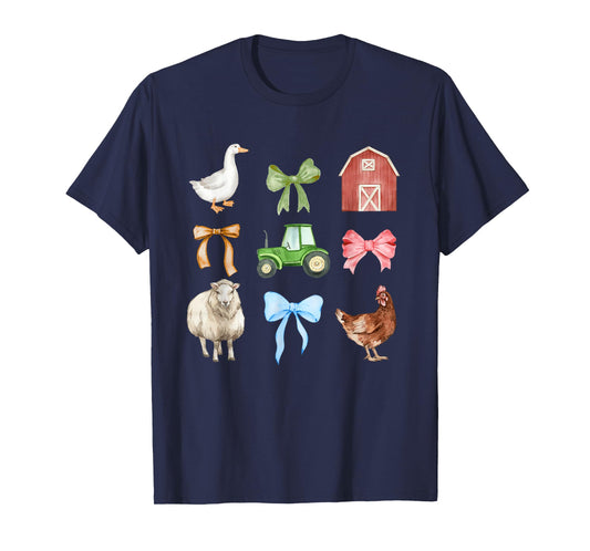Cute Farm Animals Coquette Farmer Country T-Shirt