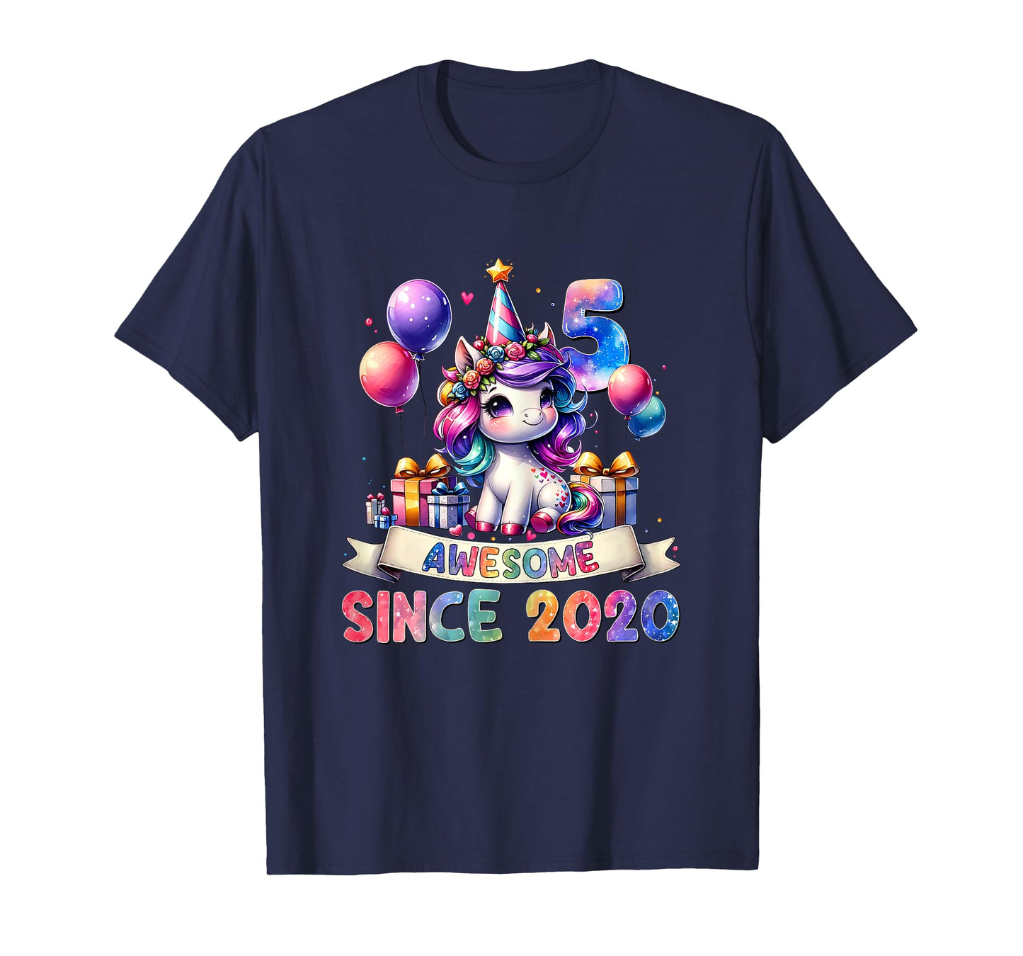 5 Year Old Unicorn Gifts For Girls 5th Birthday Girl Party T-Shirt