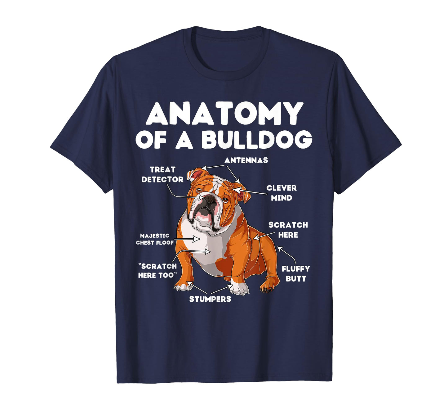 Anatomy of a Bulldog T-Shirt for Men Women Girls Kids