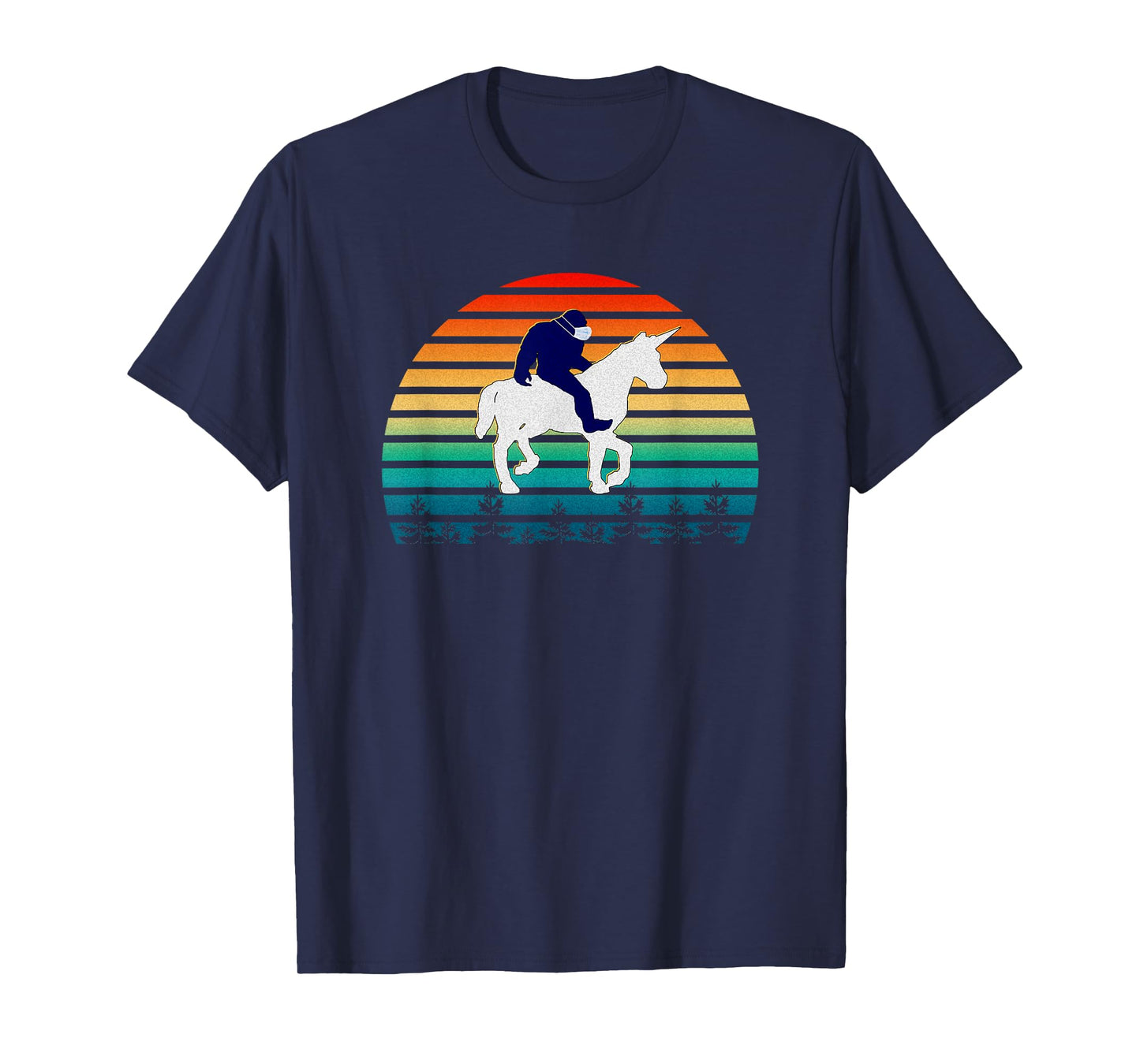 Bigfoot Riding Unicorn For Men Women Kids T-Shirt
