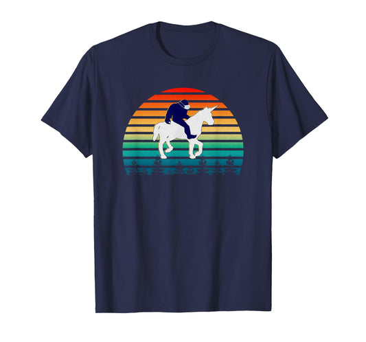 Bigfoot Riding Unicorn For Men Women Kids T-Shirt