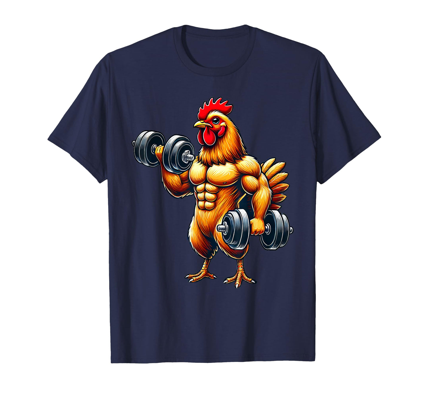 Chicken Powerlifting Weightlifting Gym Apparel Unisex-Adults & Kids T-Shirt Black Small Classic Fit Modern Humorous Animal-Themed T-Shirt