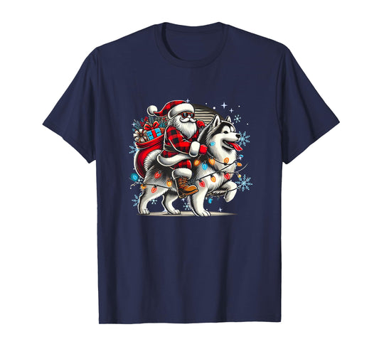 Alaskan Malamute Christmas Xmas Alaskan Malamute Lover T-Shirt