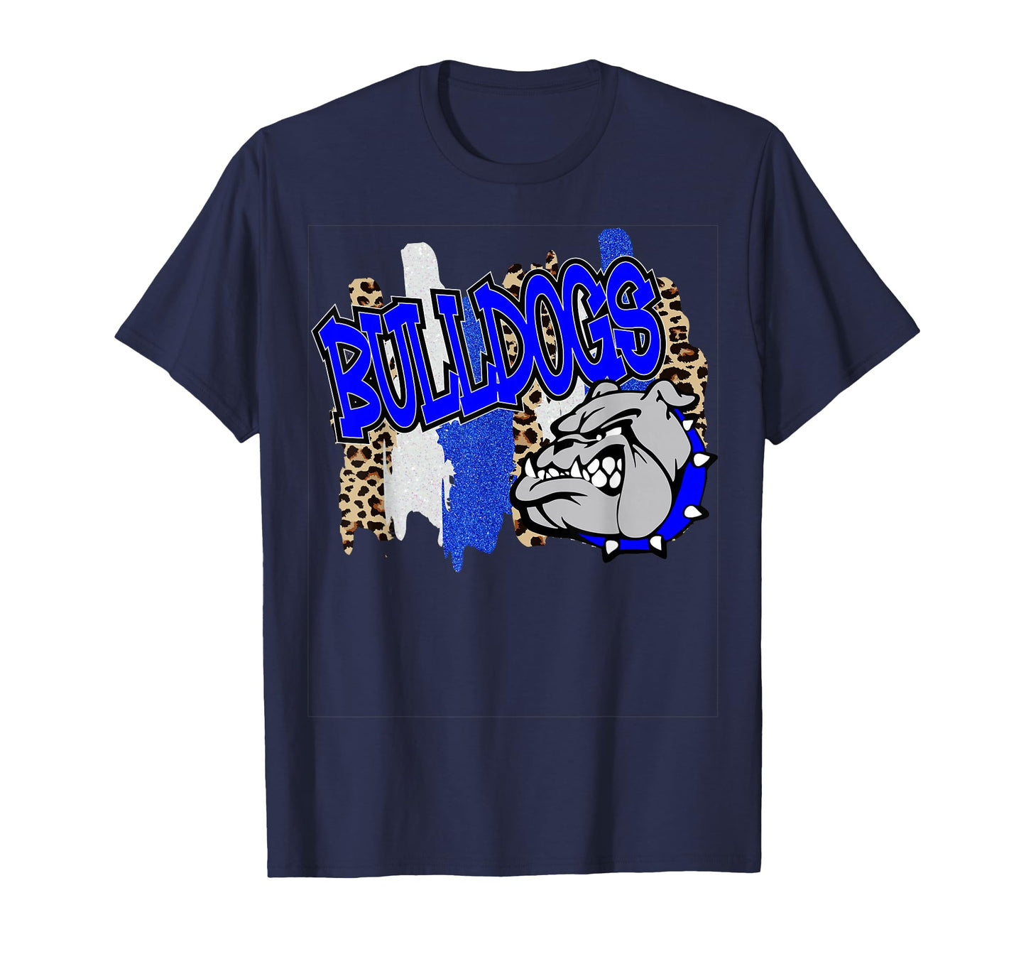 Bulldogs Swash School Spirit Blue White T-Shirt