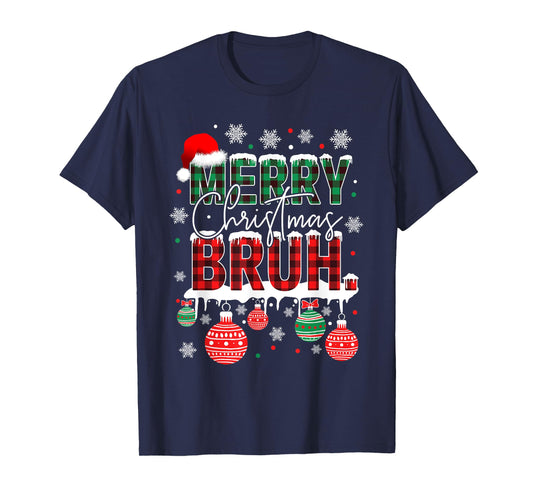 Bruh Meme Funny Saying Bro Greeting Teens Boys Men Christmas T-Shirt