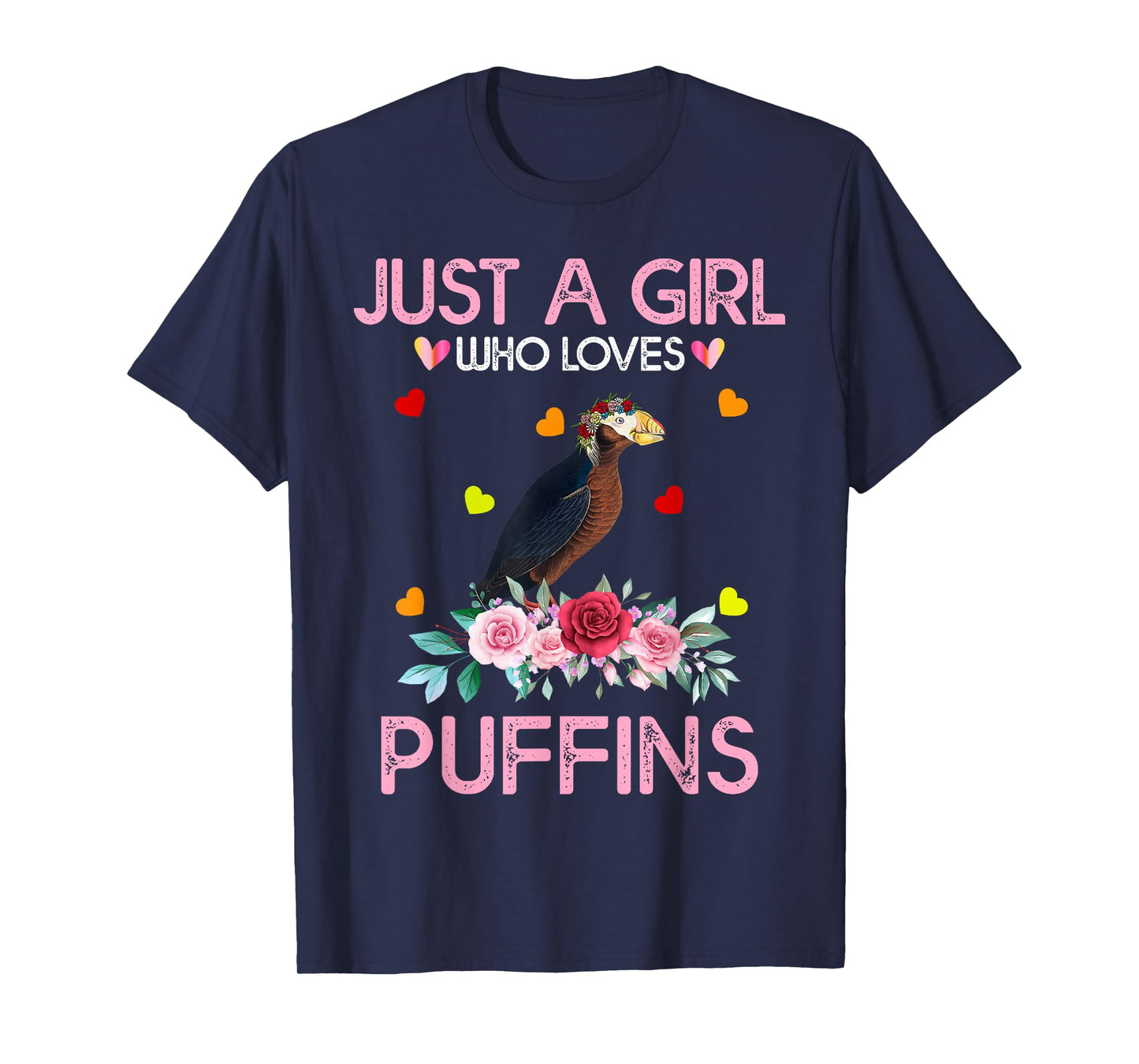 Puffin Tee For Women Kids Gift Just A Girl Who Loves Puffins T-Shirt