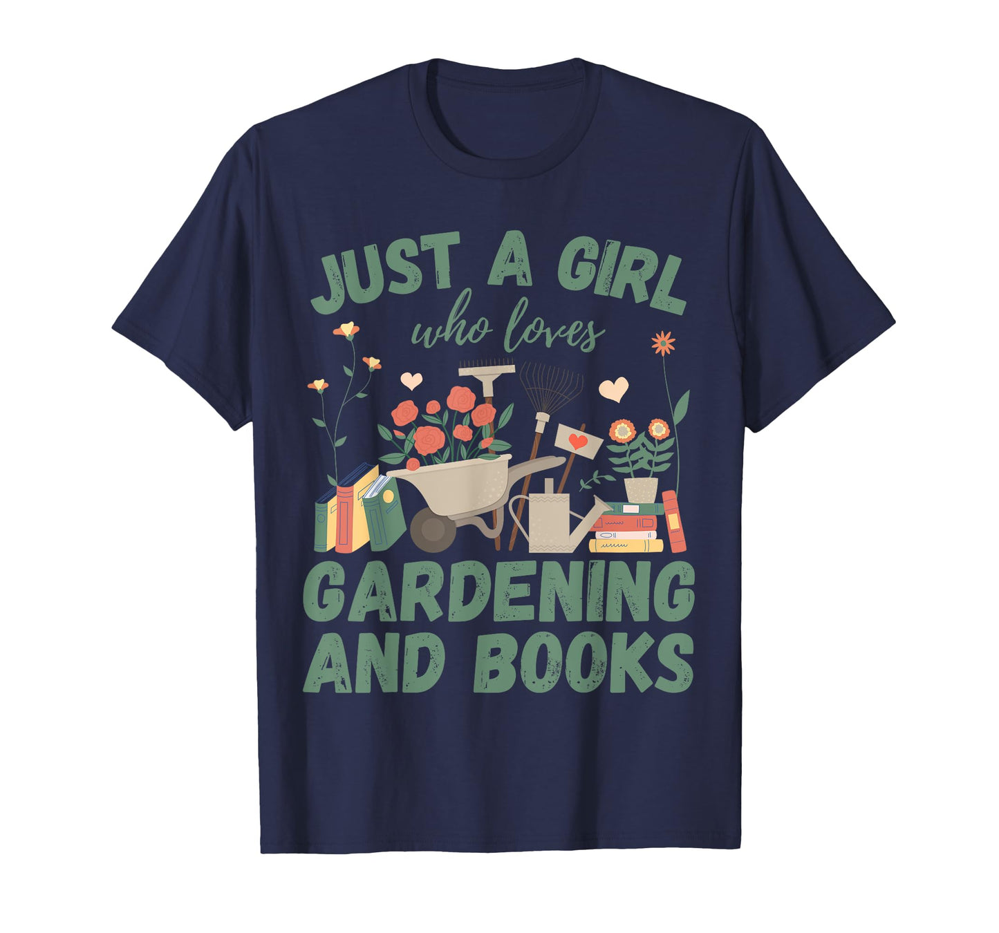 Just A Girl Who Loves Gardening & Books Reading Plants Cute T-Shirt