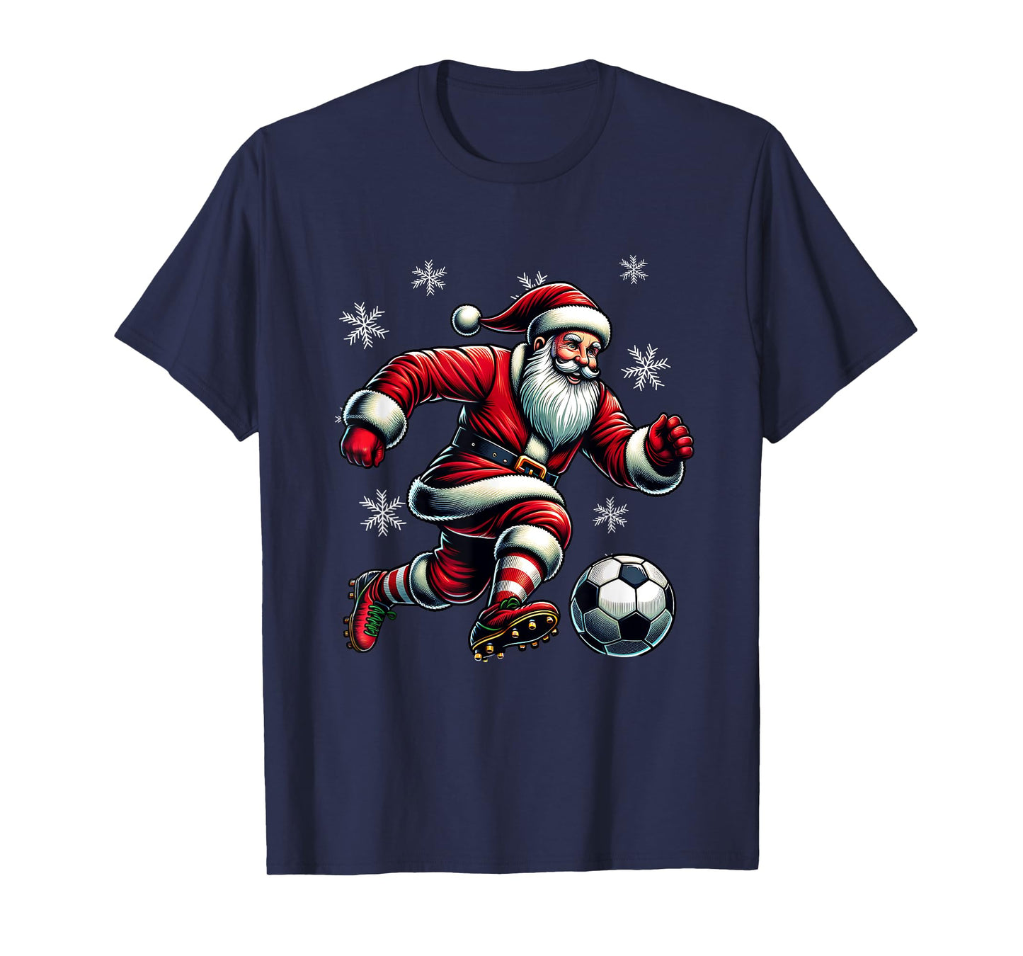 Soccer Santa Holiday Xmas Soccer Player Christmas T-Shirt