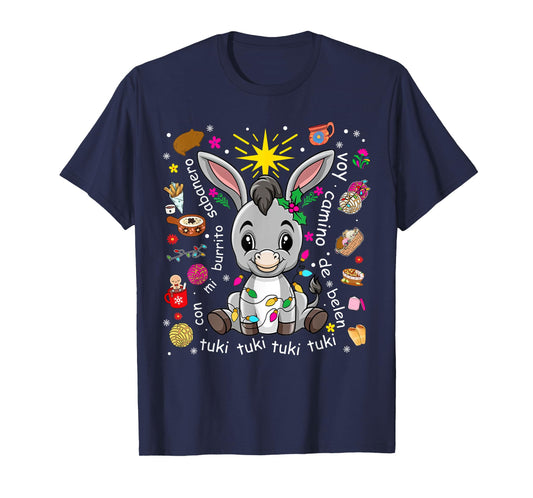 Mi Burrito Sabanero Mexican Christmas Donkey Spanish Xmas T-Shirt