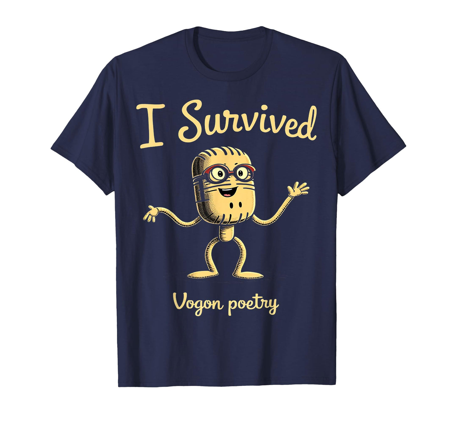 I Survived Vogon Poetry Hitchhiker’s Guide Fan Graphic Humor T-Shirt