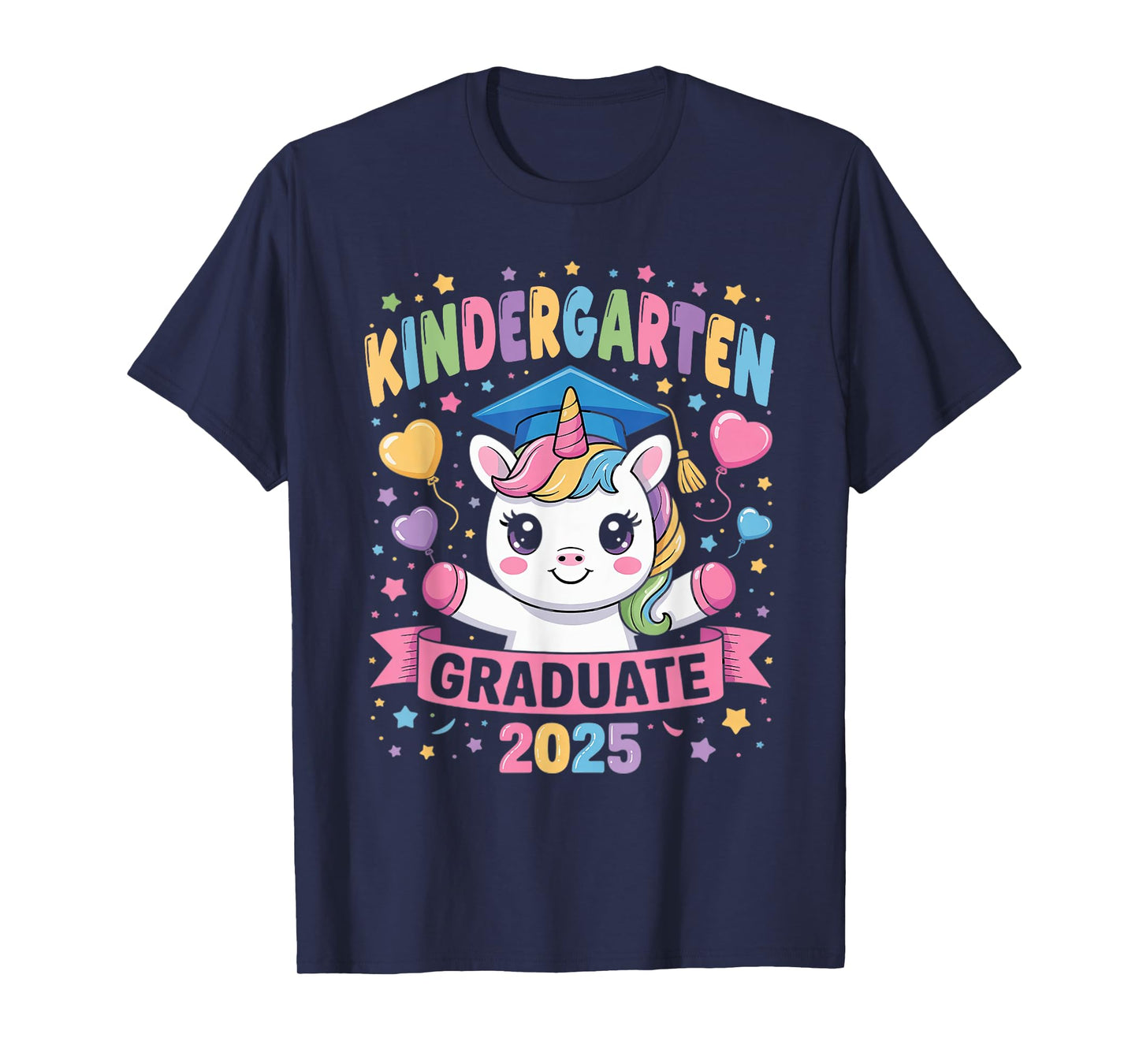 Kindergarten Graduate 2025 Unicorn Girls T-Shirt