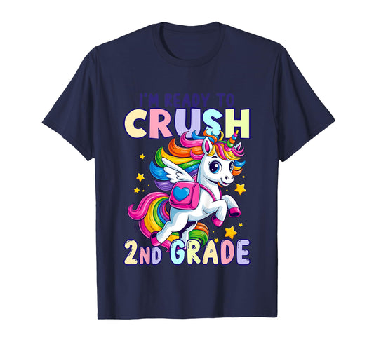 Crush 2nd Grade Unicorn Girls Kids Back To School T-Shirt